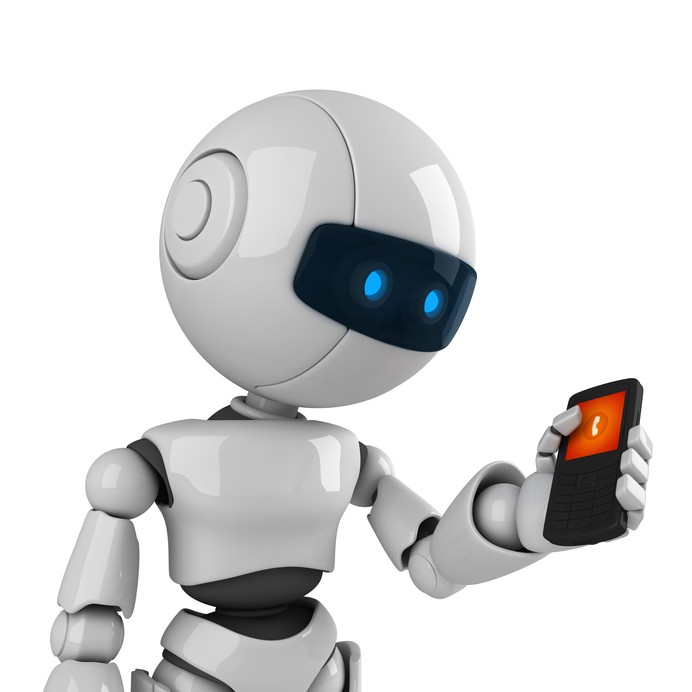 robot with phone